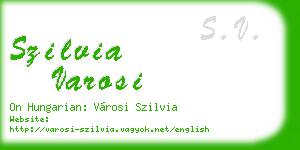 szilvia varosi business card